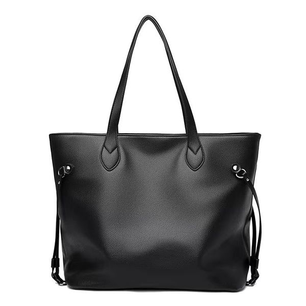 

2023 new leather ladies shopping bag large-capacity armpit bag one-shoulder portable leather THEO tote bag soft leather going out fashion mother bag suitcase bag