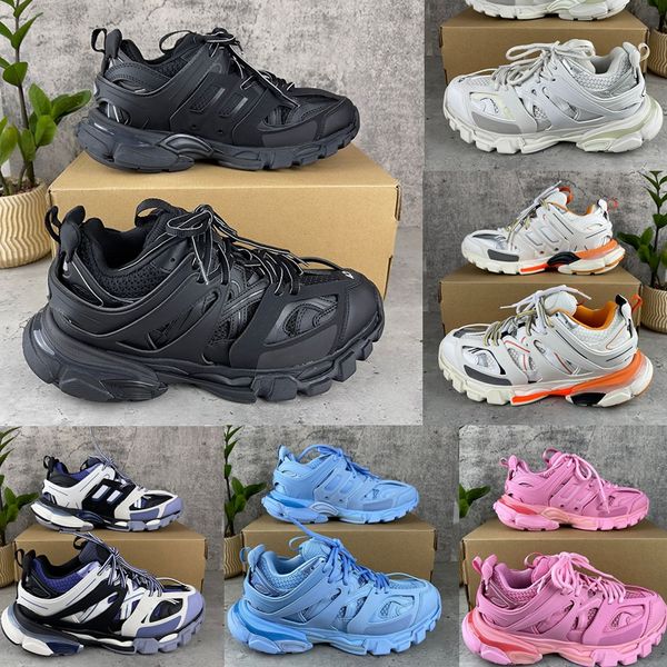 

luxury brand designer men women casual shoes track 3.0 3 triple white black sneakers tess.s. gomma leather trainer nylon printed platform tr
