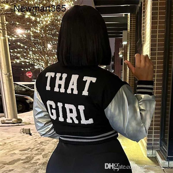 

wind 2023 autumn womens jackets designer new fashion embroidery splice slim fit baseball uniform coat 6 colours, Black;brown