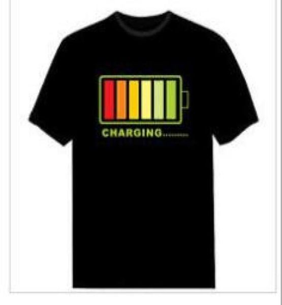 

el flashing men039s voiceactivated led light tshirt men party concert personality fashion show tshirt sound shiny tshirt si32253948580960, White;black