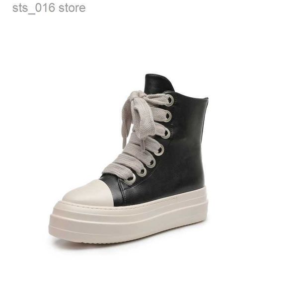

boots new women's vulcanize canvas sports flat boots female women shoes platform luxury spring 2022 sneakers ladies ankle boots t230824, Black