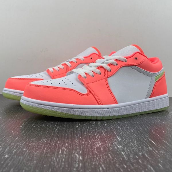 

1 low lava glow pink white 1s women men basketball shoes sports sneakers trainer size 36-46