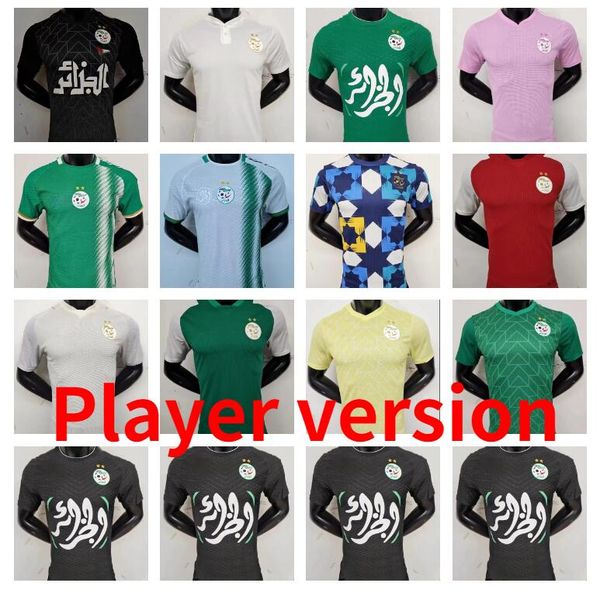 

22 23 24 algerie soccer jerseys 2023 2024 fans player version mahrez brahimi bennacer algeria special jersey men kids maillot de football sh, Black;yellow