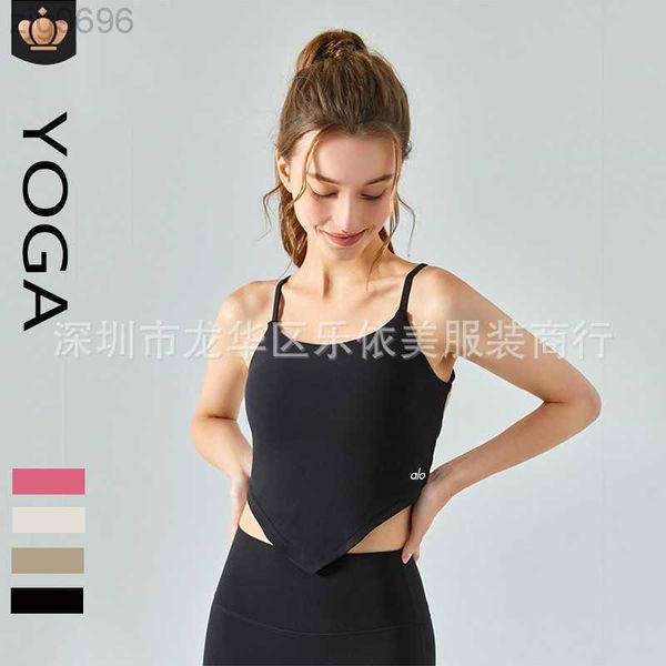 

desginer al yoga alosports bra women's back fitness irregular strap tank bra summer 23ss, White