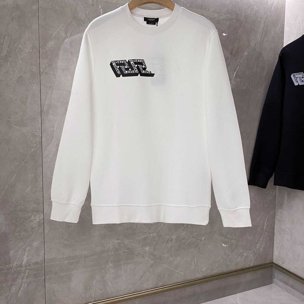 

men hoodiespremium sweater for men 2022 autumn new spring and autumn style men's casual pure cotton round neck underlay shirt white nmz, Black
