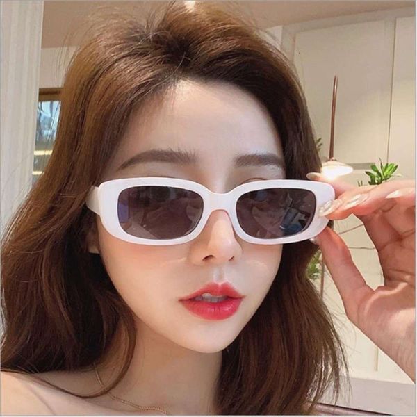 

small frame sunglasses simple square punk fashion catwalk glasses, White;black