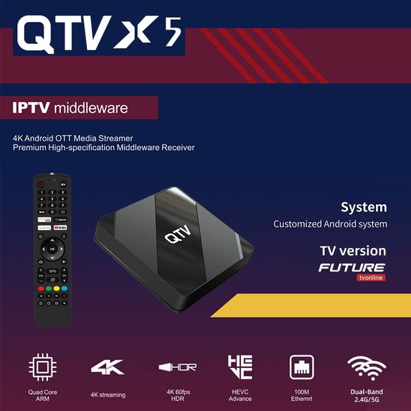 

qtv x5 android 10.0 tv box middleware receiver allwinner h616 2gb 8gb 2.4g 5g wifi 4k set box ott media streamer box