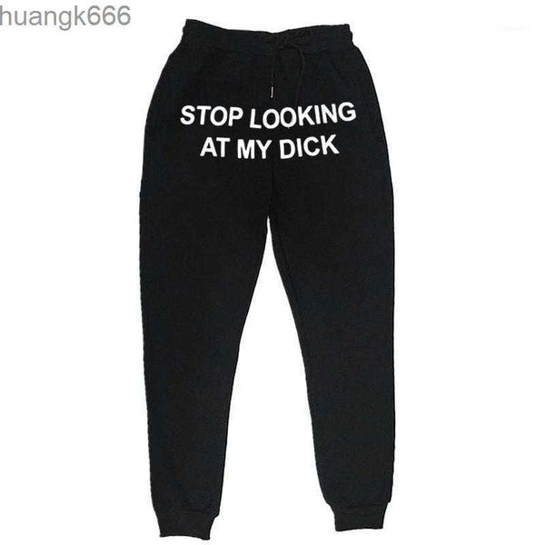 

men women joggers sweat pants slooking at my dick sweatpants hip hop print high waist trousers streetwear hippie men's, Black