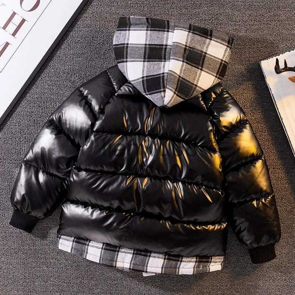 

down coat children's padded jacket new boys down padded jacket kids winter hooded jacket teenage boys thick coat x0825, Blue;gray