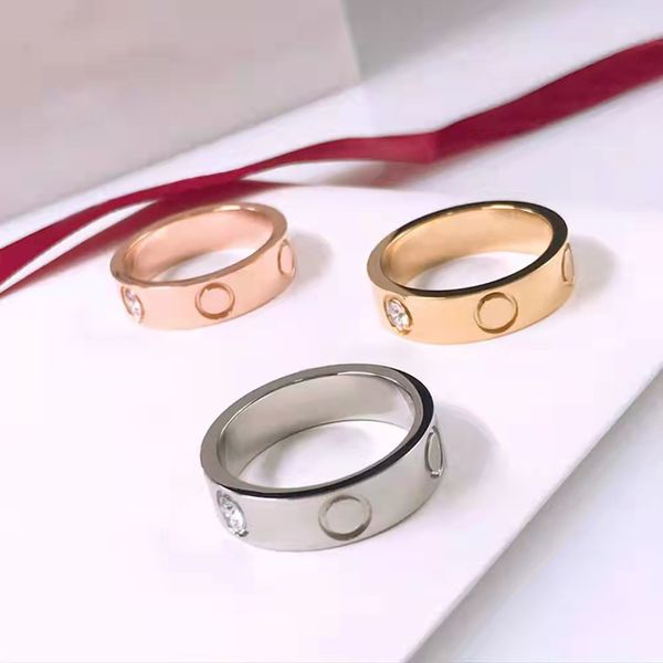 

rings designer ring classics love ring rose gold silver ring 18k gold plated with diamonds for lovers ring wedding anniversary designer jewe