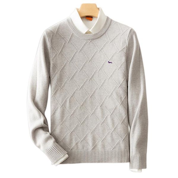 

men's sweaters men autumn casual sweater pullovers long sleeve embroidery harmont o-neck solid blaine business slim fit sweaters 230824, White;black