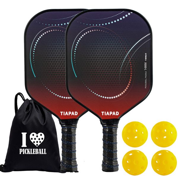 

squash racquets pickleball paddle set of 2 fiberglass surface polymer honeycomb inner core big sweet spot pickle ball racket for beginners 2