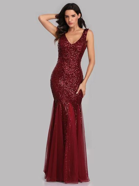 

2023 black girl beading mermaid mother of the bride dresses green v neck long shiny evening gowns custom made bling wedding guest party dres, Black;red