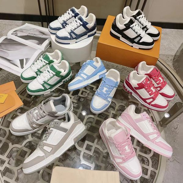 

designer mens trainer sneaker virgil casual shoes calfskin leather abloh black white green red blue embossed leather overlays platform outdo