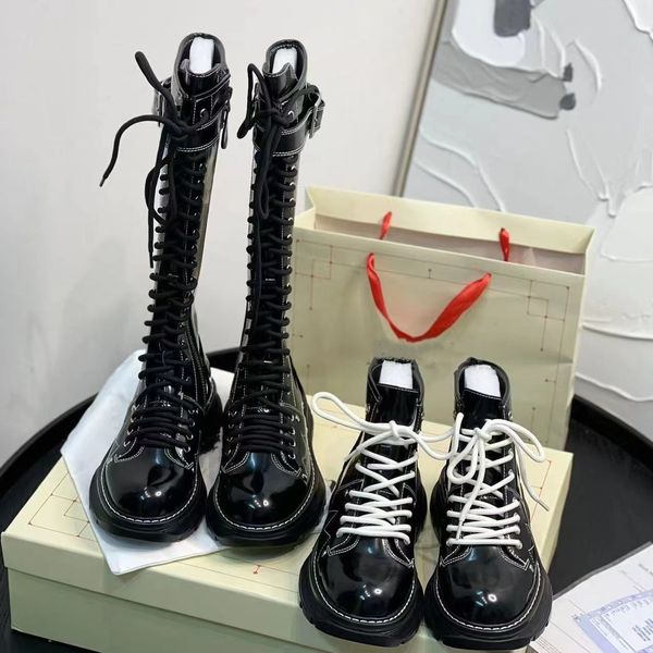 

designer luxury leather shoes boot graffiti tread slick men women casual socks shoe platform half boots white black trainers 07