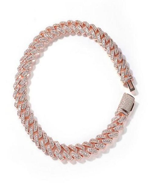 

17mm iced cuban link prong chain necklace bracelet 14k white gold plated 3 row diamond cubic zirconia jewelry 16inch24inch7315769, Silver