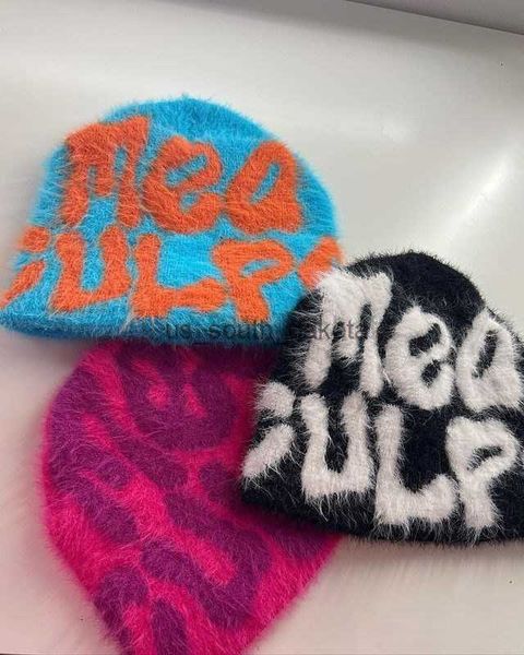

beanie/skull caps beanie quality rabbit fur cashmere cap kpop ins net red design caps hats winter l0825, Blue;gray
