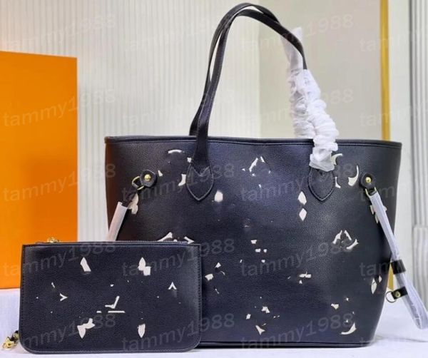 

10a genuine leather designer bag 2pcs totes bag women large shopping bag handbags luxury women shoulder bags with coin purses embossed bag q