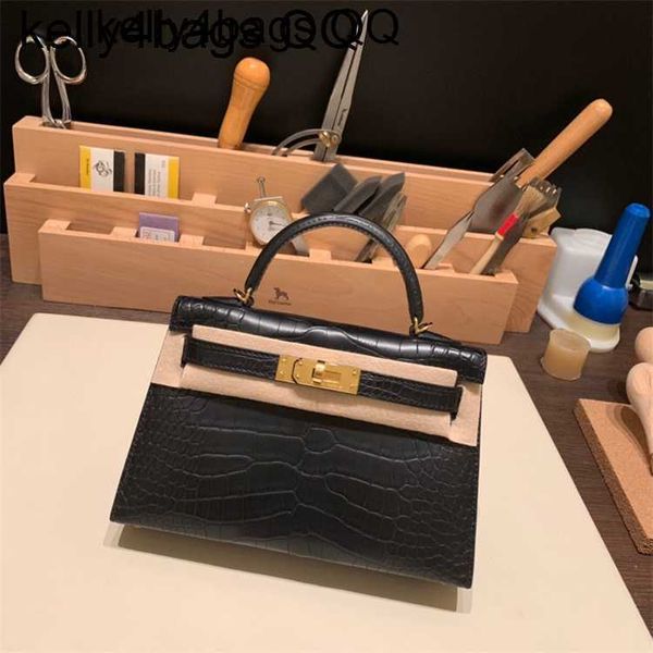 

designer kellies outdoor hanbags genuine leather 5a quality pure handmade high order second generation mini kelly bag american crocodile ski