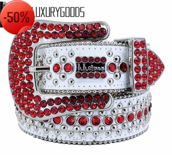 

2022 designer belt bb simon belts for men women shiny diamond belt the trojan red jet ab cintura uomo boosluxurygoods210zljj, Blue;gray