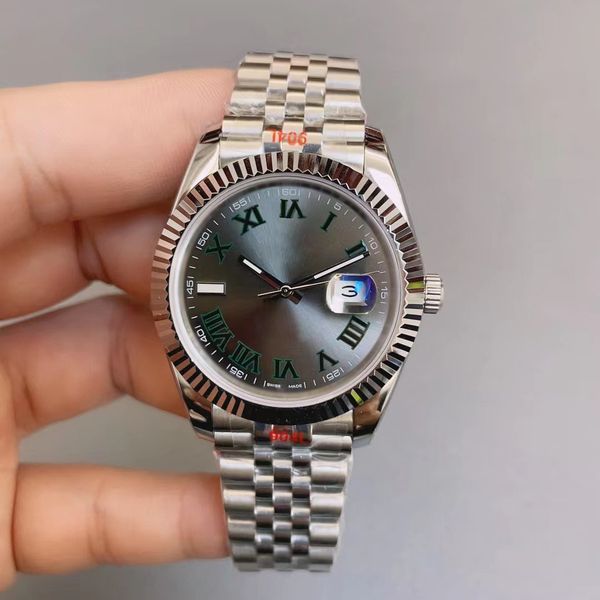 

classic black men's watch automatic mechanical double headed five bead 904l steel circular tooth ring sapphire 41mm oyster style watche, Slivery;brown