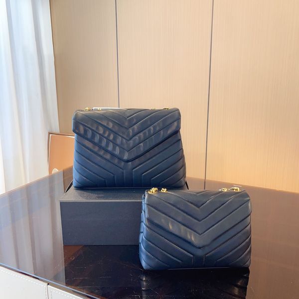 

designer fashion women handbag shoulder bag y-shaped seam leather metal chain messenger bag chain bags