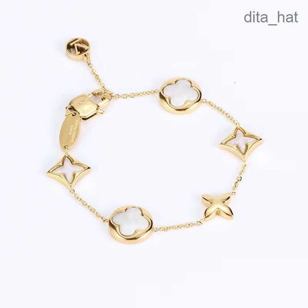 

flower lock bracelets bangle letter v titanium steel designer for women men luxury jewlery gifts woman girl gold silver rose gold wholesale, Black