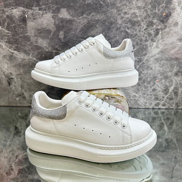 

designer casual shoes leather lace up oversized sneakers platform women men flat white black espadrilles 0821