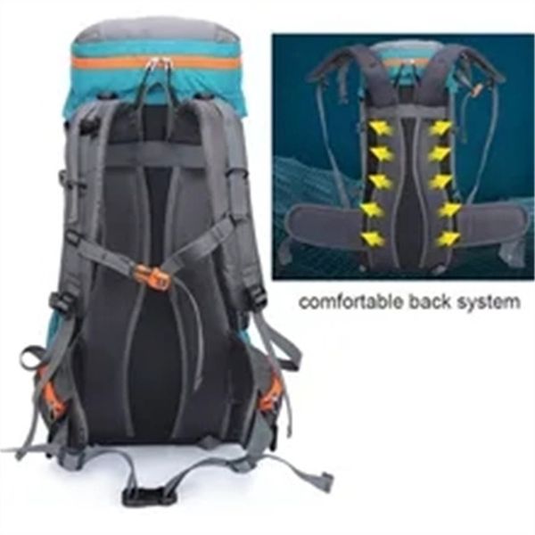 

65l camping backpack large capacity outdoor climbing bag waterproof mountaineering hiking trekking sport bags a25