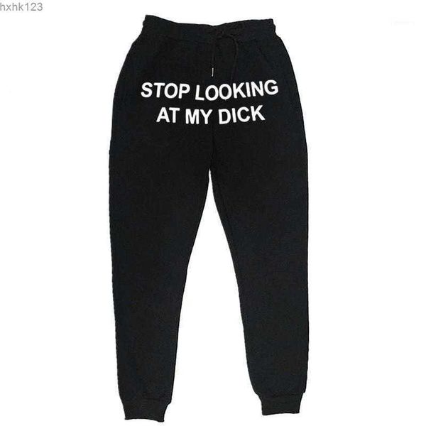 

men women joggers sweat pants slooking at my dick sweatpants hip hop print high waist trousers streetwear hippie men's, Black