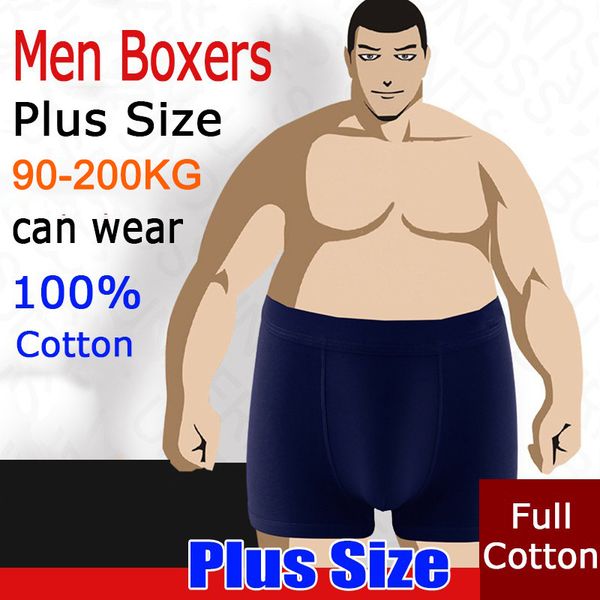 

underpants 90200kg men's boxers shorts plus size underwear full cotton fabric 230824, Black;white