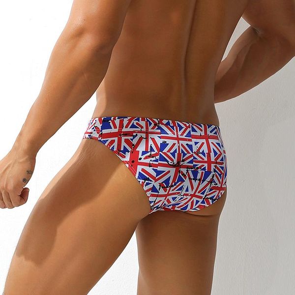

swimwear men's underwear low waist swimming trunks flag underwear beach bikini antiempty swimming surf shorts