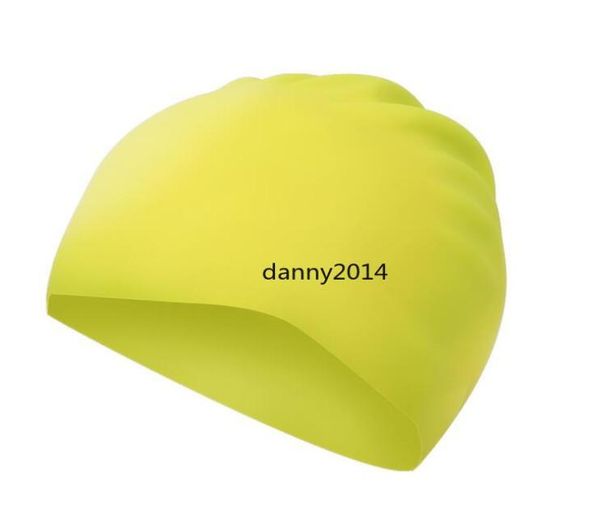 

seamless rubber swim hat premium waterproof latex swimming cap for long hair 100 silicone solid color kids water floats ear9820484