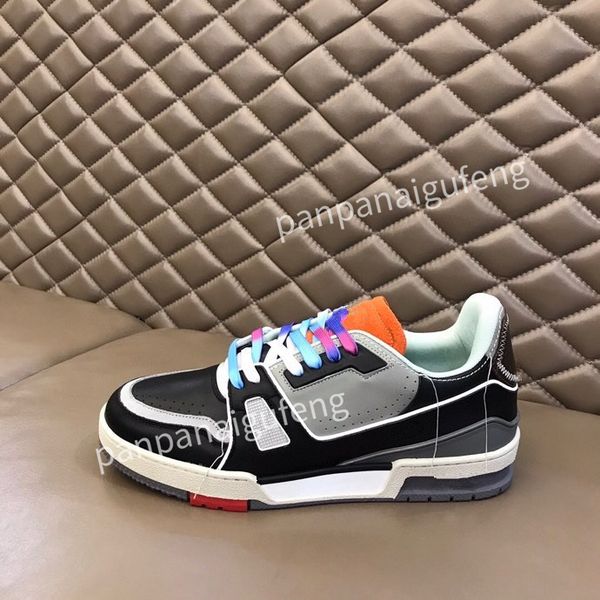 

2023 new designer sports shoes casual shoes calfskin leather white blue letter overlay platfor low sports shoes training shoes sizes 39-44 r, Black