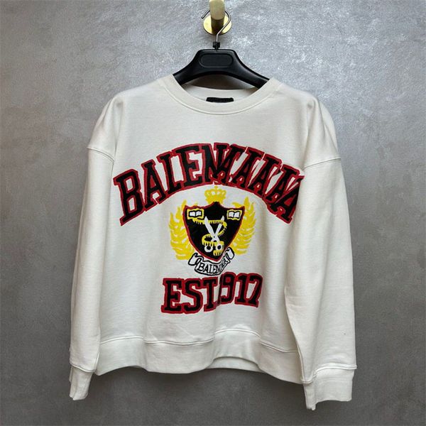 

2023s autumn and winter craft jacquard letter logo fashion long sleeve sweater student casual fleece hoodie l20-14, Black;brown
