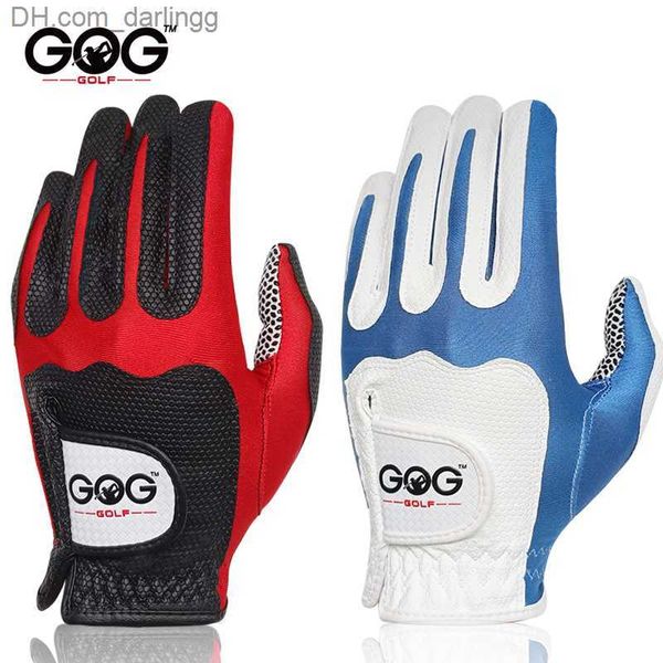 

golf glove new pu slip-resistant sports gloves blue red for left hand golf ball club accessories q230825, Black