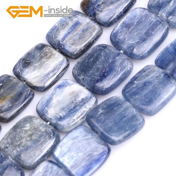 

crystal 12mm 14mm 16mm 18mm geminside natural kyanite square shape flat loose beads for jewelry making diy 15 inches new popular