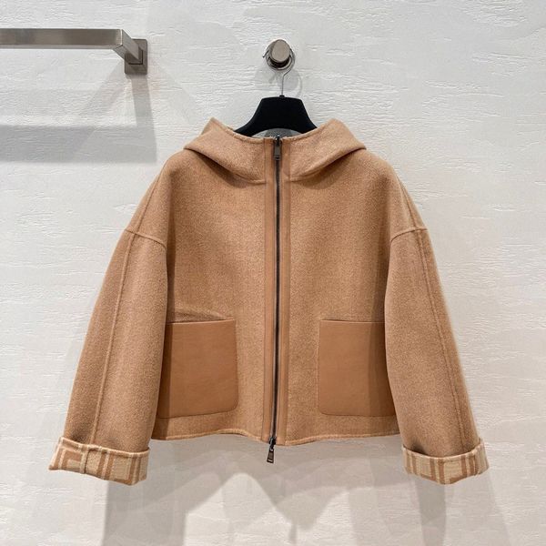 

winter womens jackets designer jacket hooded double-sided short coat fashion casual s m  p5ez#, Black;brown