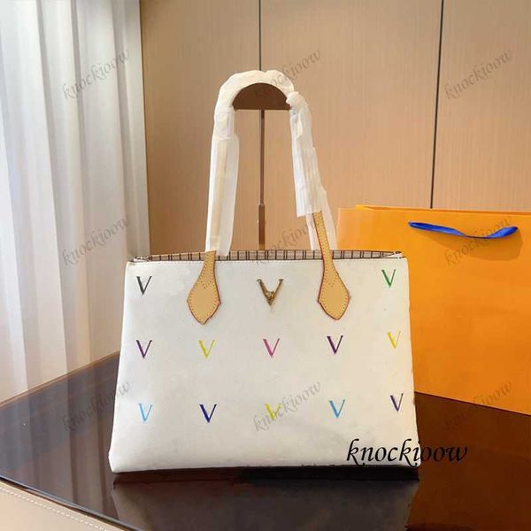 

new tote bag luxury colorful comprehensive printing leather handbag women fashion large capacity shopping bag shoulder bag 230825