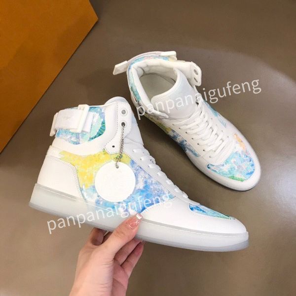 

2023 new luxury designer casual shoes white black blue red calf leather lace-up sneaker rubber sole trainers flatplatform sneakers rd2208010