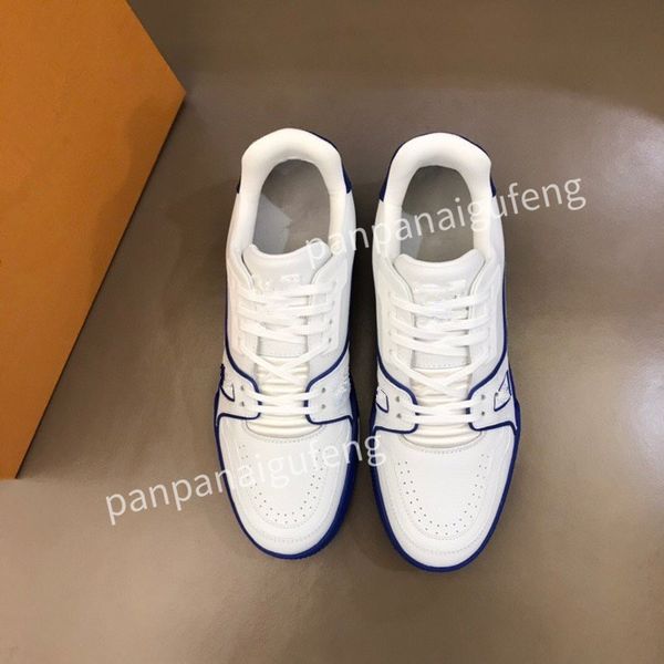 

luxury designer sports shoes casual shoes calfskin leather white blue letter overlay platfor low sports shoes training shoes sizes 39-44 rd2, Black