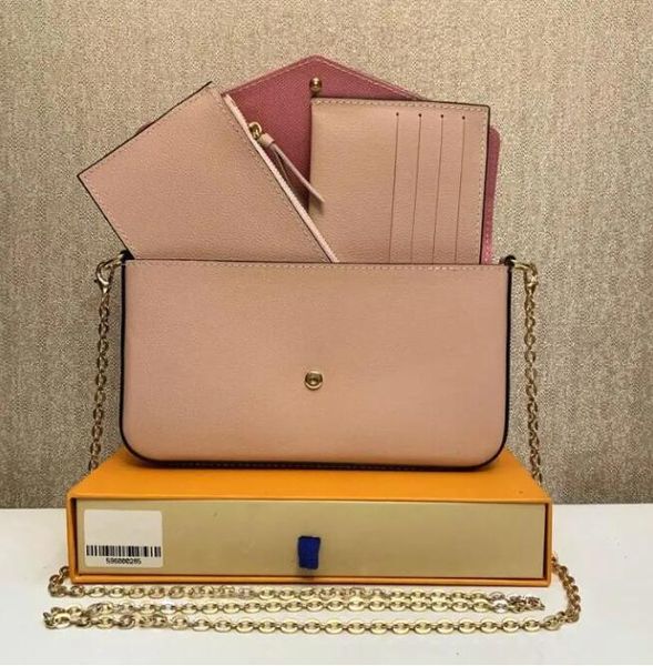 

designers bags 3pcs set accessories women crossbody leather purse messenger handbags flowers shoulder handbag lady leather with box 61276