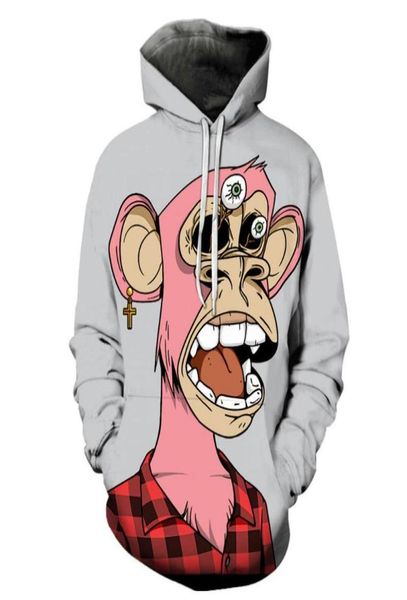

men039s hoodies sweatshirts hoodie brand 3d printing harajuku bored ape and women039s universal oversized fashion anime st56168826587979, Black