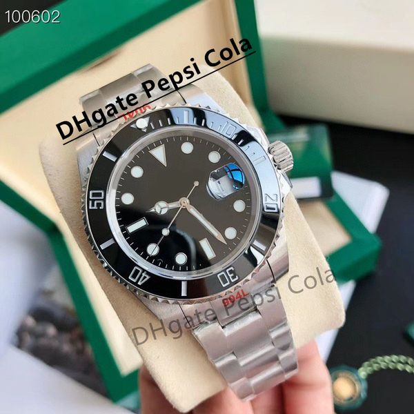 

ceramic watch 40mm automatic mechanical men's watches 904l sapphire gold silver bracelet luminous waterproof wristwatches-a, Slivery;brown