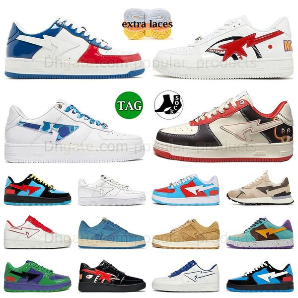 

designer casual shoes sk8 shark white abc camo white blue france college dropout men women sneaker paste green camo combo pink platform shoe, Black