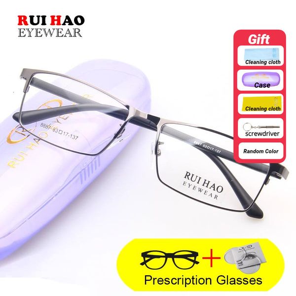 

fashion sunglasses frames rui hao eyewear prescription glasses rectangle leisure customize spectacles full rimless eyeglasses fill recipe le, Black