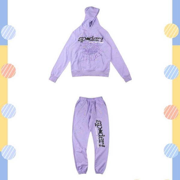 

spider hoodies 555555 men designer hoodie and pants tracksuit young thug women sweatshirts web printed graphic, Black