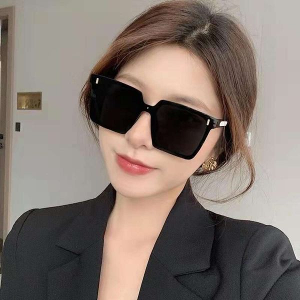 

womens sunglasses big frame square anti violet ins face trendy, White;black