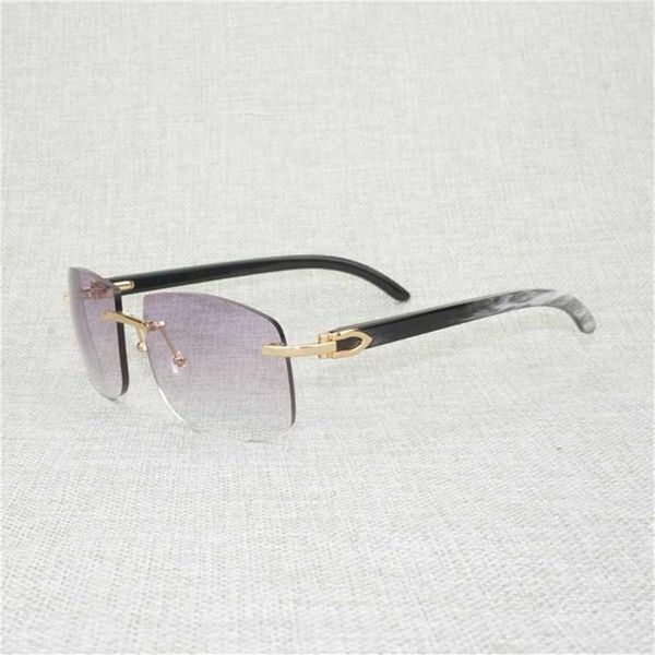 

sun glasses 2023 20% vintage black white buffalo horn oversize men natural wood shades rimless eyewear for driving outdoor oculos 251o, White;black
