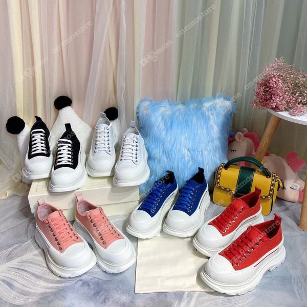 

designer fashion tread slick canvas outdoor shoes casual high low platform triple black pale pink royal red white rubber lace-up graffiti tr